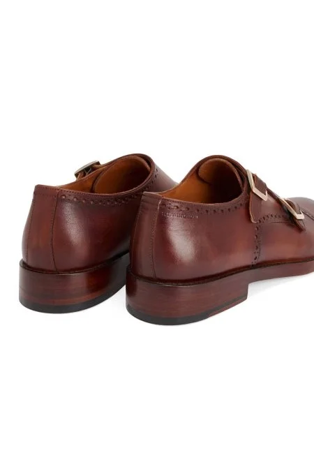 Doğal Deri Toka Detaylı Kahverengi Klasik Ayakkabı