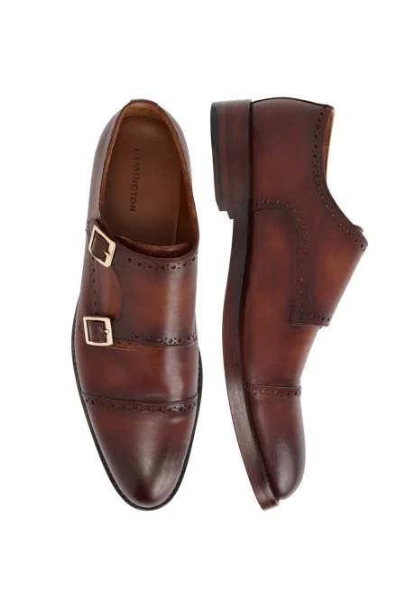 Doğal Deri Toka Detaylı Kahverengi Klasik Ayakkabı