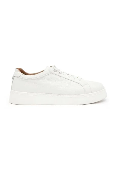 Doğal Deri El Yapımı Beyaz Sneaker Doğal Deri El Yapımı Beyaz Sneaker