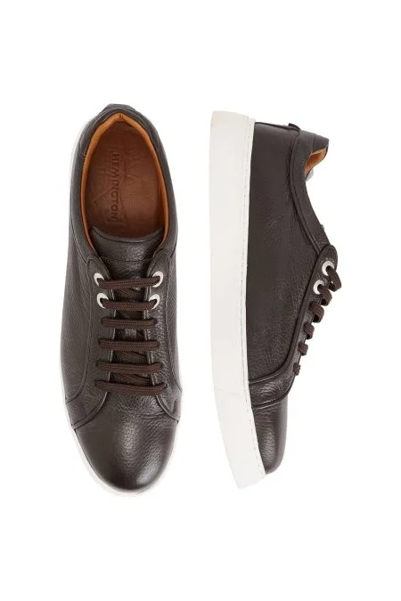 Doğal Deri El Yapımı Kahverengi Sneaker