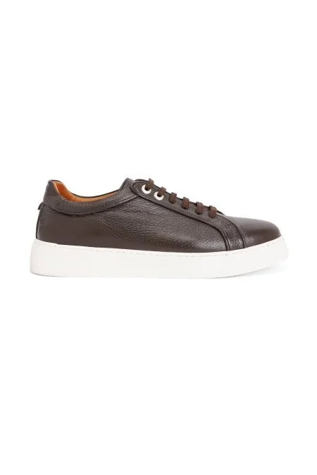 Doğal Deri El Yapımı Kahverengi Sneaker Doğal Deri El Yapımı Kahverengi Sneaker