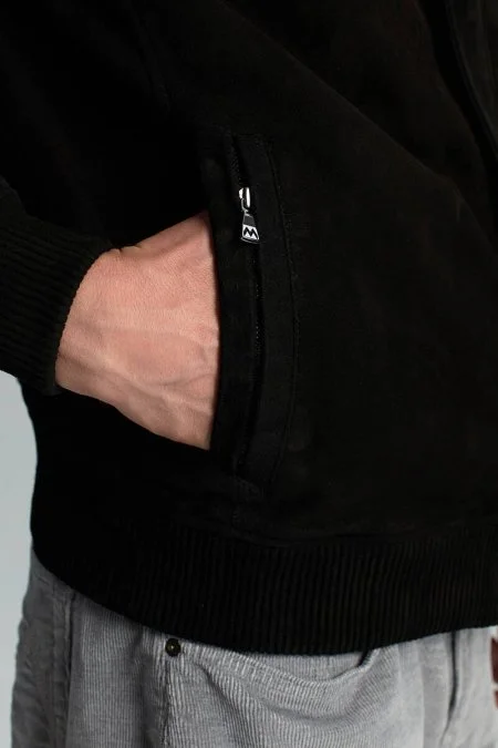 Doğal Deri Metal Düğmeli Siyah Spor Ceket