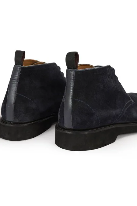 Doğal Süet Deri El Yapımı Lacivert Bot