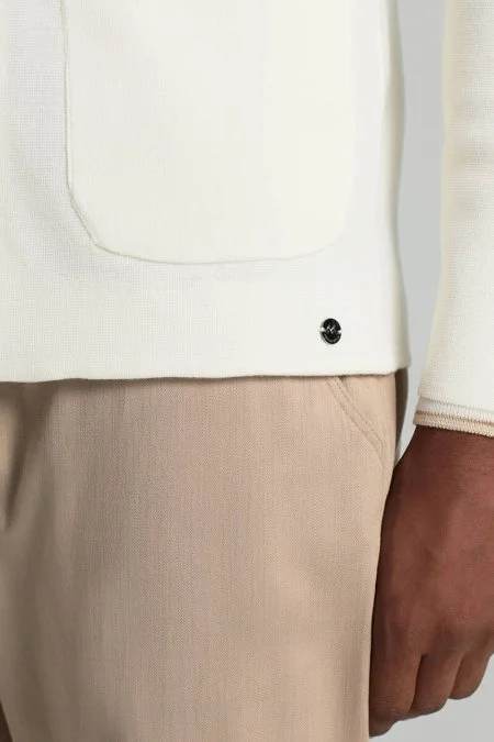 Extrafine Merino Ekru Triko Blazer Ceket