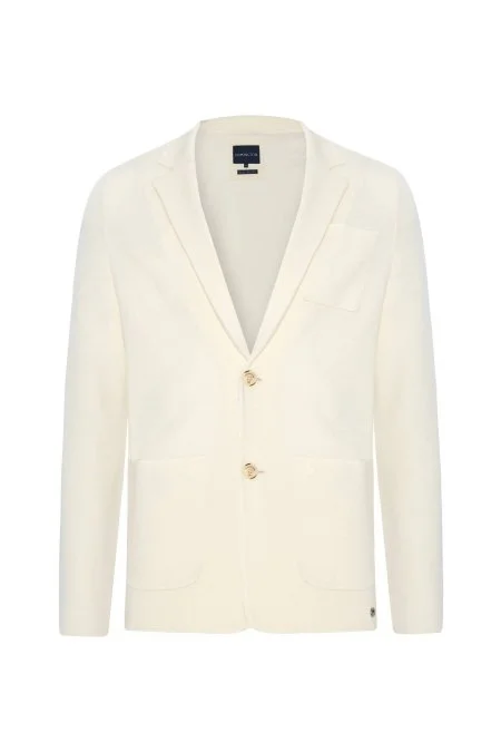 Extrafine Merino Ekru Triko Blazer Ceket