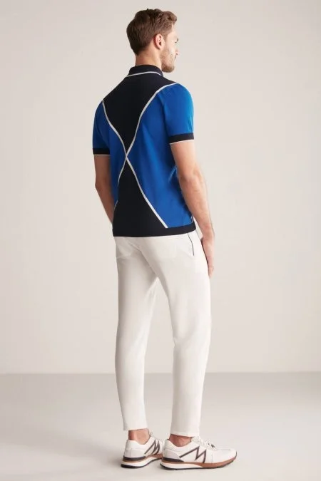 Fermuar Detaylı Lacivert-İndigo Triko Polo