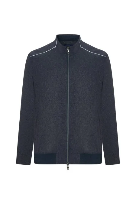 Fermuarlı Yazlık Lacivert Mont