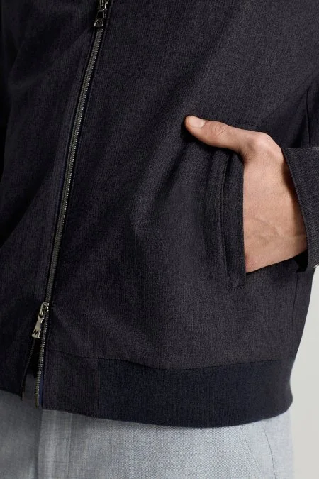 Fermuarlı Yazlık Lacivert Mont