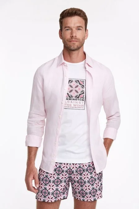 Geometrik Desen Siyah Quick Dry Mayo