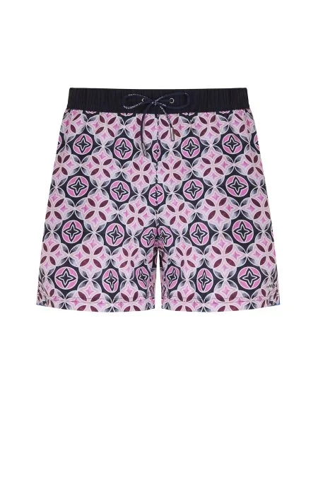 Geometrik Desen Siyah Quick Dry Mayo