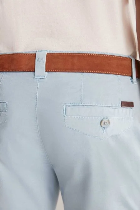 Gök Mavisi Pamuk Chino Bermuda Şort