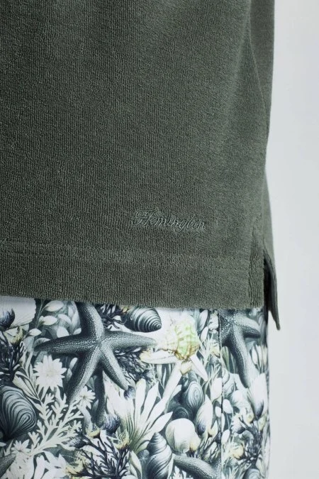 Haki Havlu Kumaş Polo Yaka T-Shirt