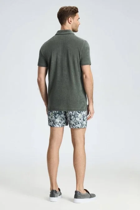 Haki Havlu Kumaş Polo Yaka T-Shirt