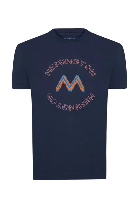 Hemington Logolu Pima Pamuk Lacivert T-Shirt