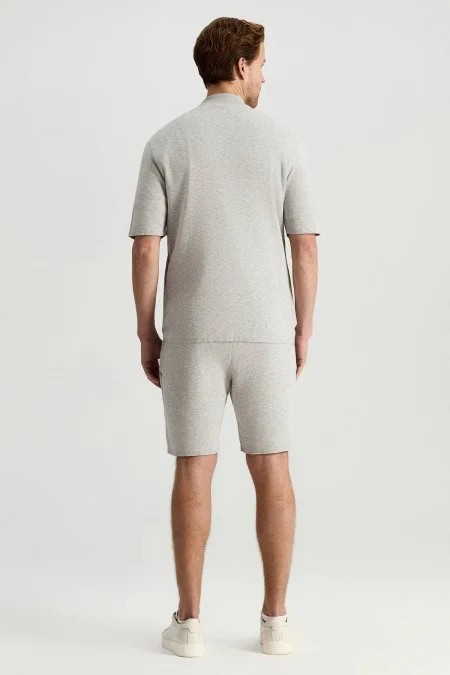 İtalyan İplik Açık Gri Triko Lounge Hırka