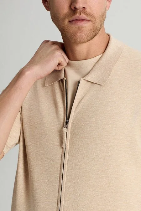 İtalyan İplik Bej Triko Lounge Hırka