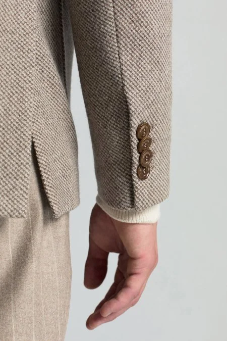 İtalyan Kaşmir Yün Karışım Tütün Rengi Blazer Ceket