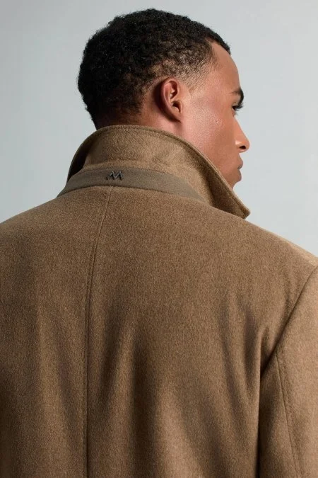 İtalyan Saf Yün Tütün Rengi Palto