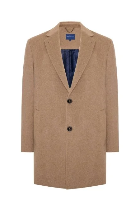 İtalyan Saf Yün Tütün Rengi Palto