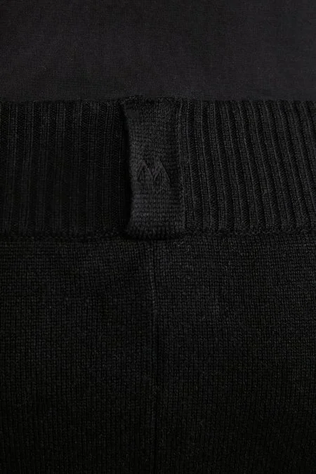 Kaşmir-İpek Karışım Siyah Spor Triko Pantolon