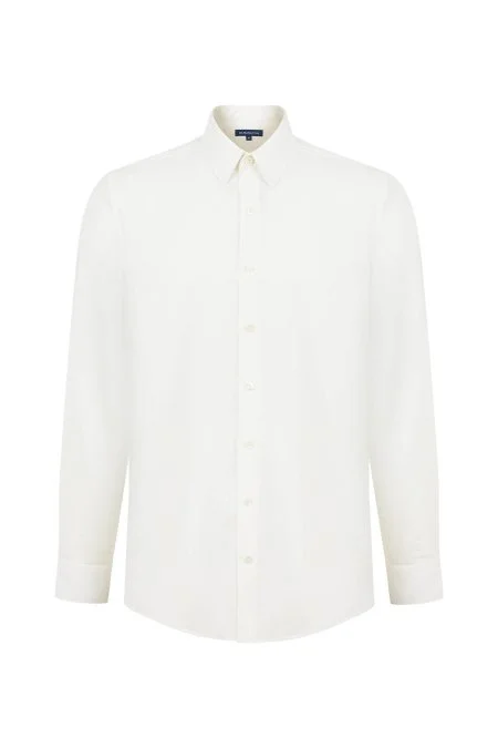 Kaşmir Karışım Beyaz Spor Gömlek