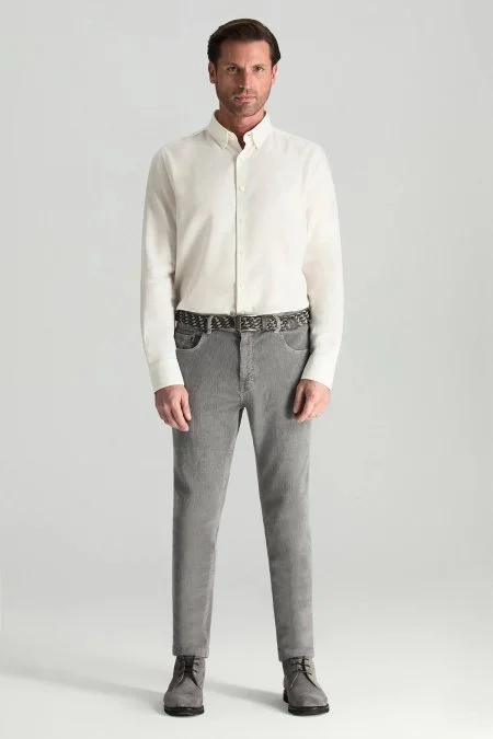 Kaşmir Karışım Beyaz Spor Gömlek