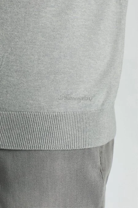 Kaşmir Karışım Bisiklet Yaka Açık Gri Triko