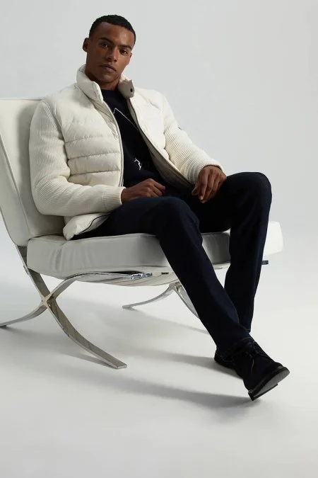 Kaşmir Karışım Kışlık Lacivert Denim Pantolon