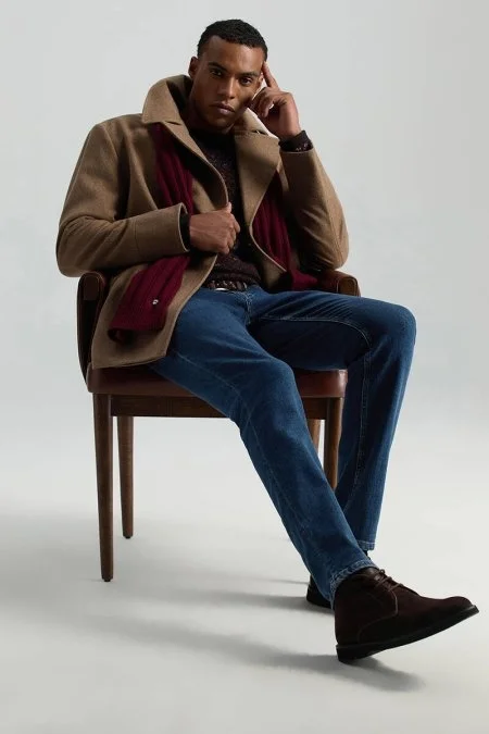 Kaşmir Karışım Kışlık Mavi Denim Pantolon Kaşmir Karışım Kışlık Mavi Denim Pantolon