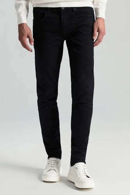 Kaşmir Karışım Kışlık Siyah Denim Pantolon