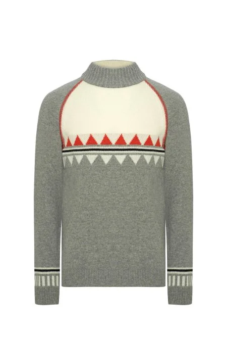 Kaşmir Karışım Lupetto Yaka Gri Kazak