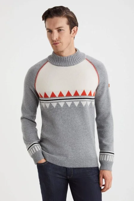 Kaşmir Karışım Lupetto Yaka Gri Kazak