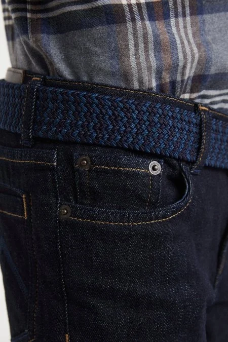 Kaşmir Karışım Kışlık Kalın Lacivert Çocuk Denim Pantolon