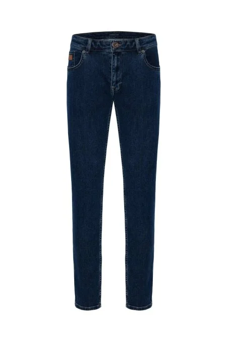 Kaşmir Karışım Kışlık Kalın Mavi Denim Pantolon