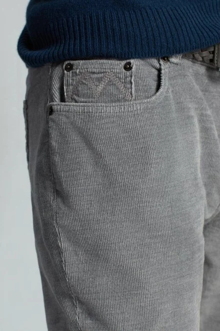 Kaşmir Pamuk Karışım 5 Cep Açık Gri Pantolon