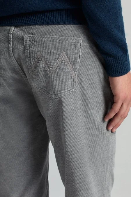 Kaşmir Pamuk Karışım 5 Cep Açık Gri Pantolon