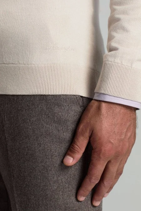 Kaşmir Pamuk Karışım Latte Rengi Triko