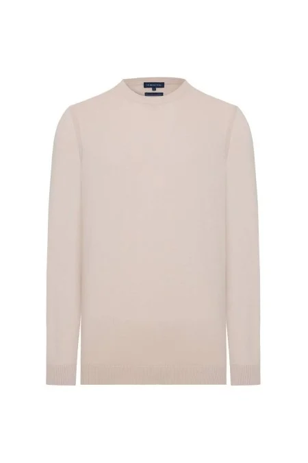 Kaşmir Pamuk Karışım Latte Rengi Triko