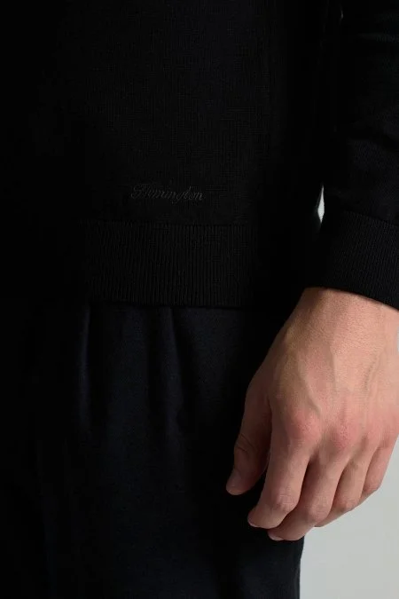 Kaşmir Pamuk Karışım Siyah Triko