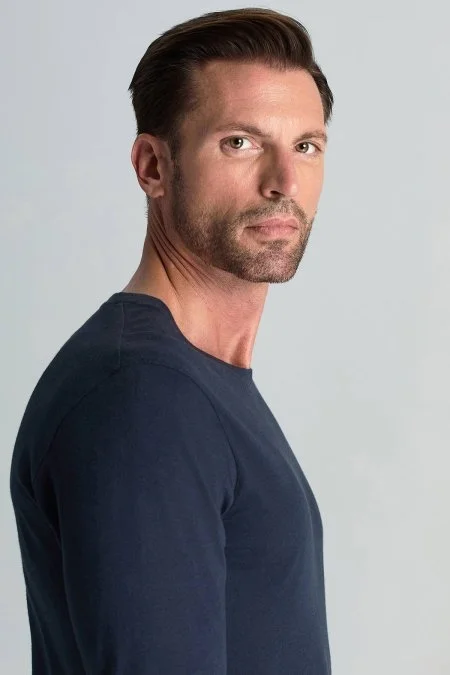 Kaşmir Pamuk Karışım Lacivert Uzun Kollu T-Shirt