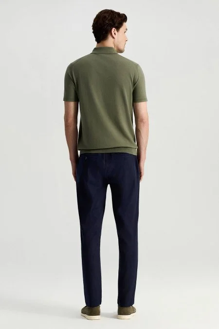 Kaşmir Pamuk Karışım Yeşil Triko Polo