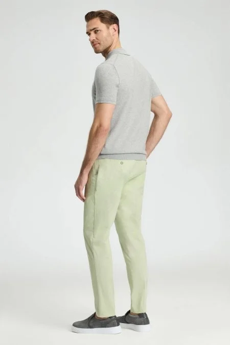 Kaşmir Pamuk Karışım Açık Gri Triko Polo