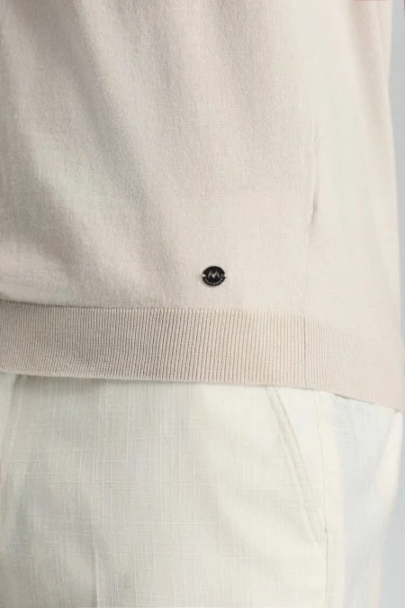 Kaşmir Pamuk Karışım Bej Triko Polo