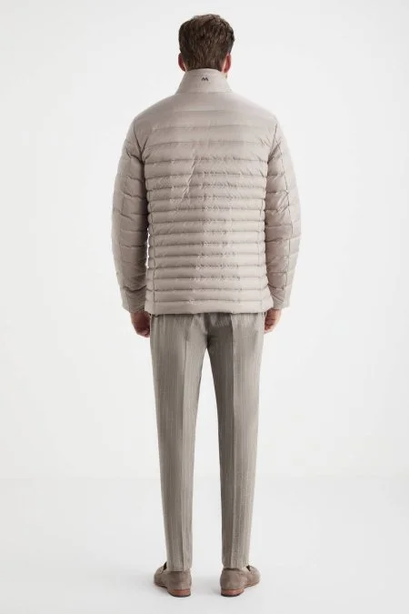 Kaz Tüyü Dolgulu Camel İnce Mont