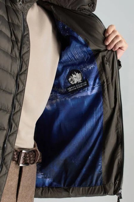 Kaz Tüyü Dolgulu Kahverengi İnce Spor Mont