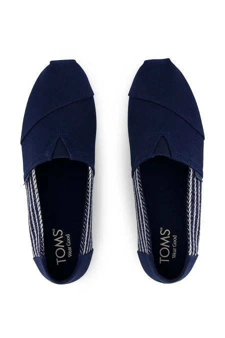 Klasik Çizgili Lacivert Espadril - Toms