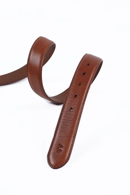 El Yapımı Konyak Klasik Deri Kemer