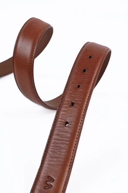 El Yapımı Konyak Klasik Deri Kemer