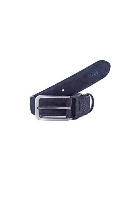 Koyu Lacivert El Yapımı Süet Kemer