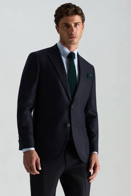 Çizgi Desenli Koyu Yeşil Örgü Mendil